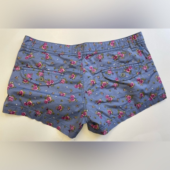 burnside teen size 9 dainty floral printed cotton shorts w zip and button front - Picture 8 of 10
